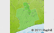 Political Shades Map of Sassandra, physical outside