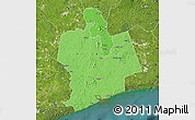 Political Shades Map of Sassandra, satellite outside