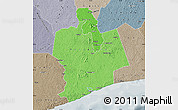 Political Shades Map of Sassandra, semi-desaturated