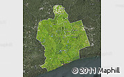 Satellite Map of Sassandra, darken, semi-desaturated