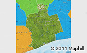 Satellite Map of Sassandra, political outside