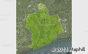 Satellite Map of Sassandra, semi-desaturated