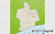 Shaded Relief Map of Sassandra, physical outside
