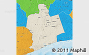 Shaded Relief Map of Sassandra, political outside