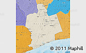 Shaded Relief Map of Sassandra, political shades outside