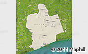 Shaded Relief Map of Sassandra, satellite outside