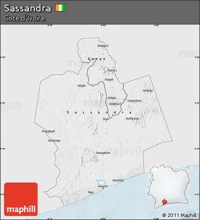 Silver Style Map of Sassandra, single color outside