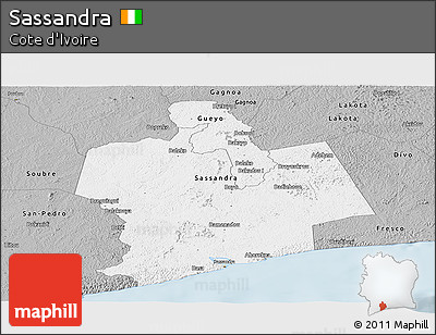 Gray Panoramic Map of Sassandra