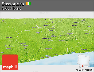 Physical Panoramic Map of Sassandra