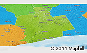 Physical Panoramic Map of Sassandra, political outside