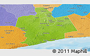 Physical Panoramic Map of Sassandra, political shades outside