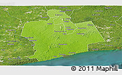 Physical Panoramic Map of Sassandra, satellite outside