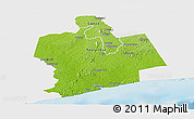 Physical Panoramic Map of Sassandra, single color outside