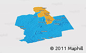 Political Panoramic Map of Sassandra, cropped outside
