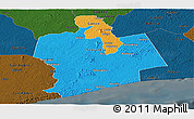 Political Panoramic Map of Sassandra, darken