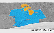 Political Panoramic Map of Sassandra, desaturated