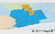 Political Panoramic Map of Sassandra, lighten