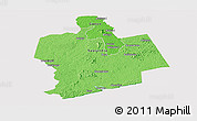 Political Shades Panoramic Map of Sassandra, cropped outside