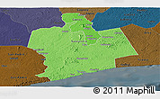 Political Shades Panoramic Map of Sassandra, darken