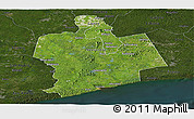 Satellite Panoramic Map of Sassandra, darken