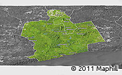 Satellite Panoramic Map of Sassandra, desaturated