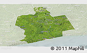 Satellite Panoramic Map of Sassandra, lighten
