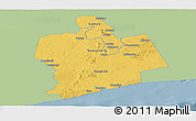 Savanna Style Panoramic Map of Sassandra, single color outside