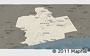 Shaded Relief Panoramic Map of Sassandra, darken