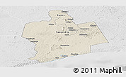Shaded Relief Panoramic Map of Sassandra, lighten, desaturated