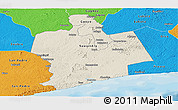 Shaded Relief Panoramic Map of Sassandra, political outside