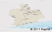 Shaded Relief Panoramic Map of Sassandra, single color outside