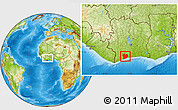 Physical Location Map of Sassandra, within the entire country