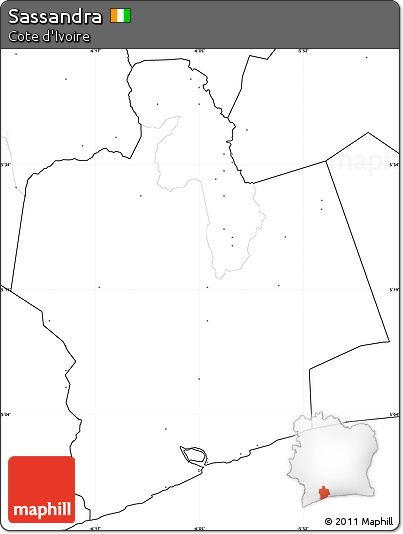 Blank Simple Map of Sassandra, no labels