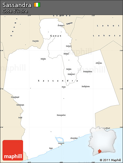 Classic Style Simple Map of Sassandra