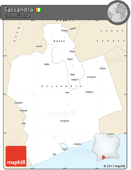 Classic Style Simple Map of Sassandra