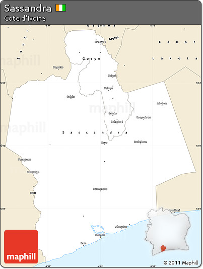 Classic Style Simple Map of Sassandra