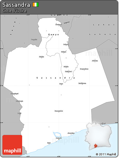 Gray Simple Map of Sassandra