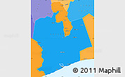 Political Simple Map of Sassandra, political shades outside