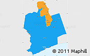 Political Simple Map of Sassandra, single color outside
