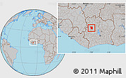 Gray Location Map of Worofla
