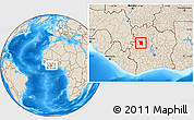 Shaded Relief Location Map of Worofla