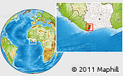 Physical Location Map of Grabo, highlighted country, highlighted parent region