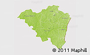 Physical 3D Map of Tanda, cropped outside