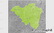 Physical 3D Map of Tanda, desaturated