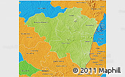 Physical 3D Map of Tanda, political outside