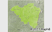 Physical 3D Map of Tanda, semi-desaturated