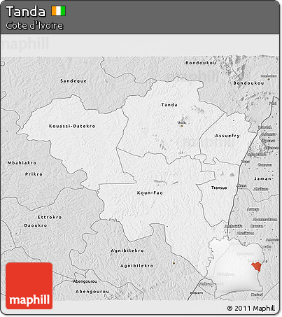 Silver Style 3D Map of Tanda