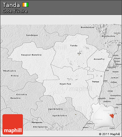 Silver Style 3D Map of Tanda
