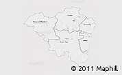 Silver Style 3D Map of Tanda, single color outside