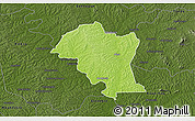 Physical 3D Map of Kouassi-Datekro, darken
